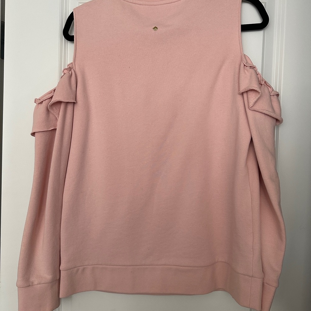 Pink Ruffle Cold Shoulder Top - Picture 2 of 3